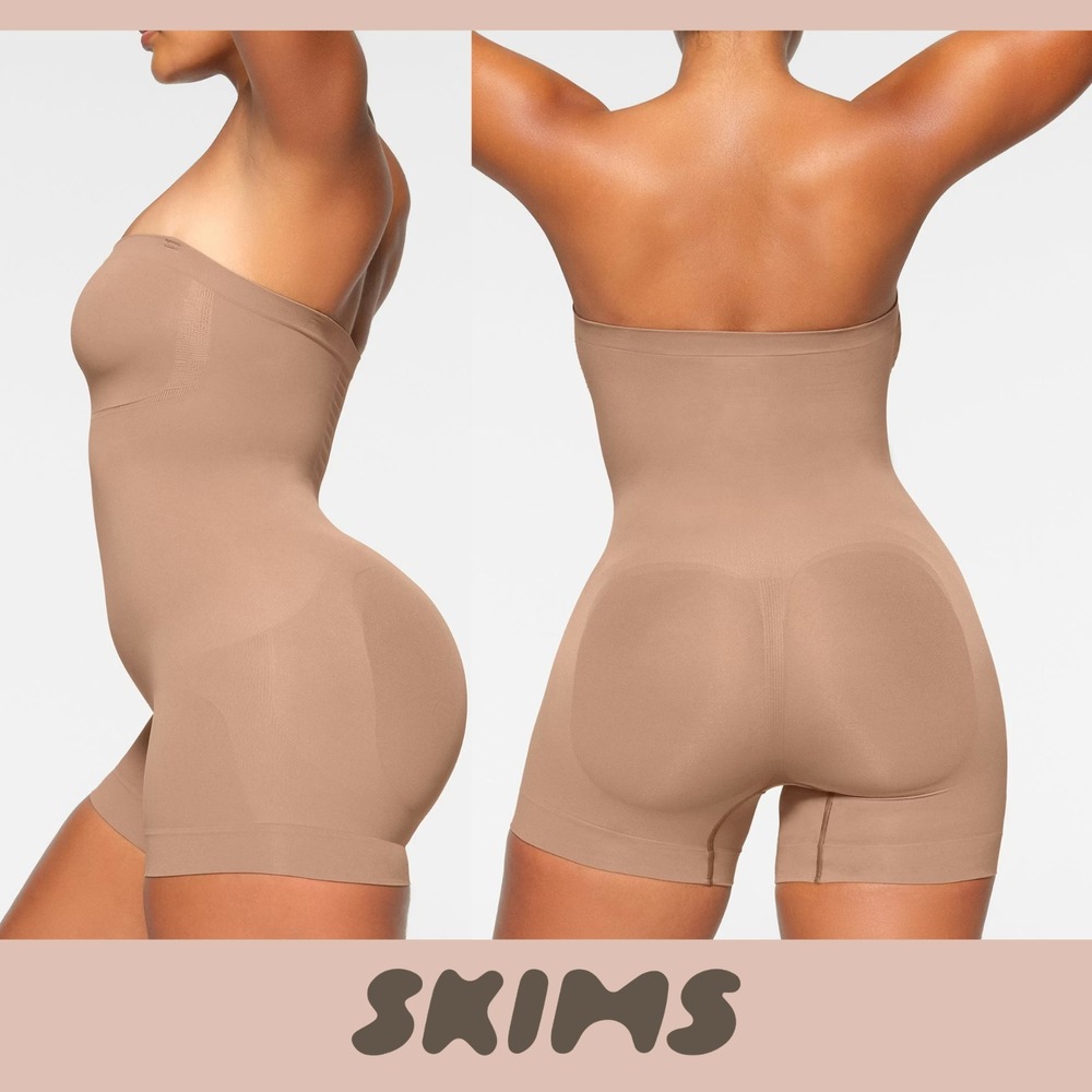 NEW $74 SKIMS [ XXS‎ ] Seamless Sculpt Strapless Shortie Bodysuit Sienna T2115